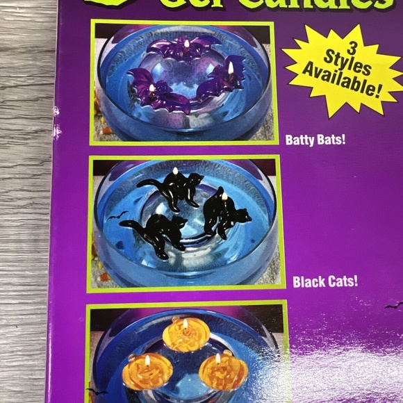 12 PCS Halloween Gel Floating Candles Pumpkin Bats Black Cat Orange Party Decor - Picture 6 of 9